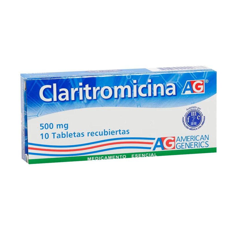 Claritromicina 500 Mg Caja X 10 Tabletas Ag