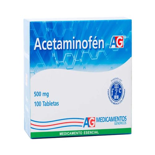 Acetaminofén 500 Mg Caja X 100 Tabletas American Generics
