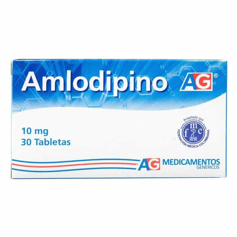 Amlodipino 10 Mg Caja X 30 Tabletas Ag