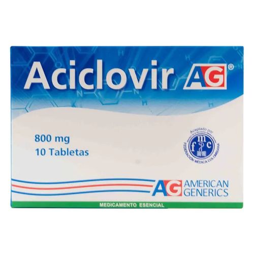 Aciclovir 800 Mg Caja X 10 Tabletas American Generics
