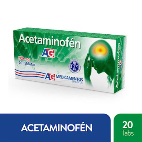 Acetaminofén 500 Mg Caja X 20 Tabletas Ag