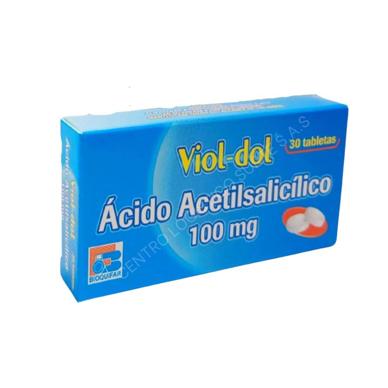 Viol Dol Ácido Acetil Salicílico 30 Tabletas