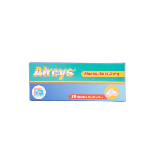 Aircys Montelukast 4 Mg Caja X 30 Tabletas Masticable Bioquifar