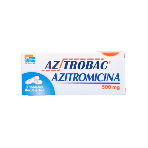 Azitrobac Azitromicina 500 Mg Caja X 3 Tabletas Bioquifar