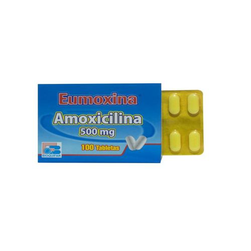 Eumoxina Amoxicilina Anhidra 500 Mg Caja X 100 Tabletas Bioquifar