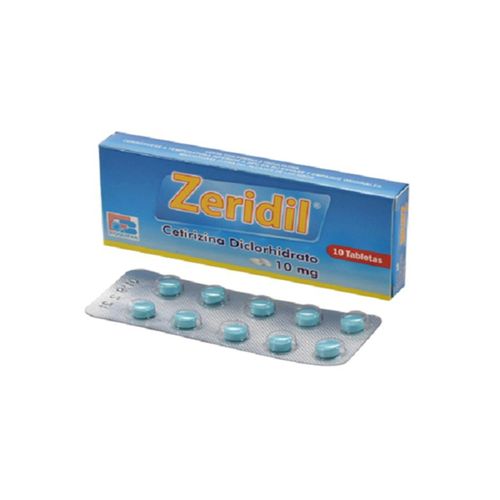 Zeridil Cetirizina Diclorhidrato 10 Mg Caja X 10 Tabletas Bioquifar