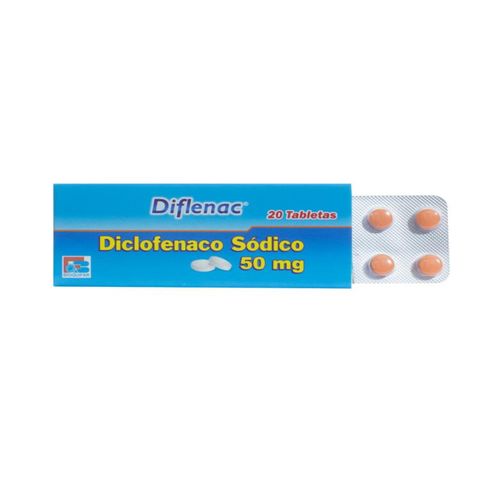 Diflenac Diclofenaco Sódico 50 Mg Caja X 20 Tabletas Bioquifar