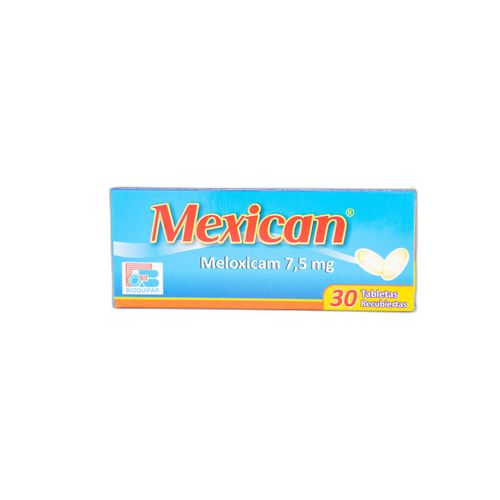 Mexican Meloxicam 7.5 Mg Caja X 30 Tabletas Bioquifar