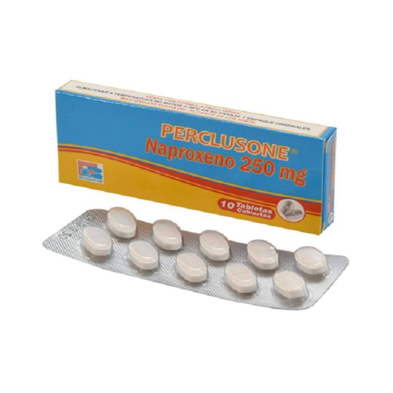 Perclusone Naproxeno 250 mg 10 Tabletas