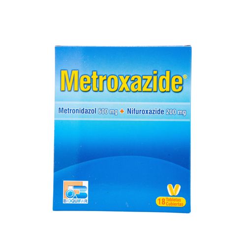 Metroxazide Metronidazol 600 Mg Nifuroxazide 200 Mg Caja X 18 Tabletas Bioquifar