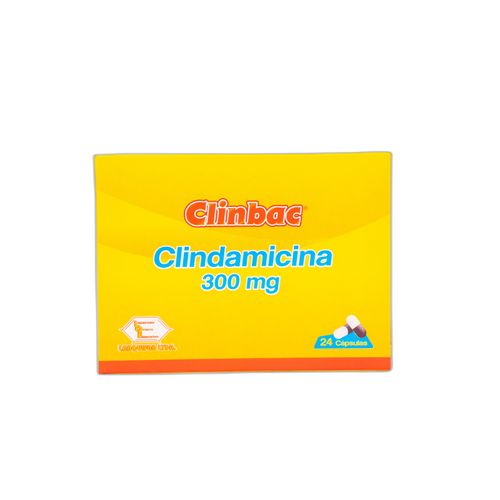 Clinbac Clindamicina Cápsulas 300 Mg Caja X 24 Unidades Labquifar