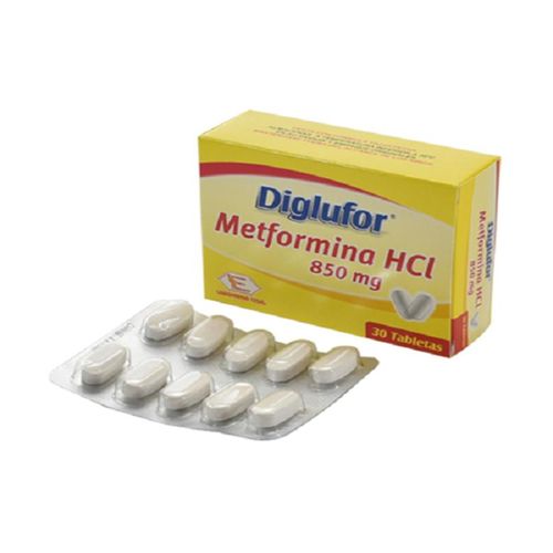 Diglufor Metformina Clorhidrato 850 Mg Caja X 30 Tabletas Labquifar