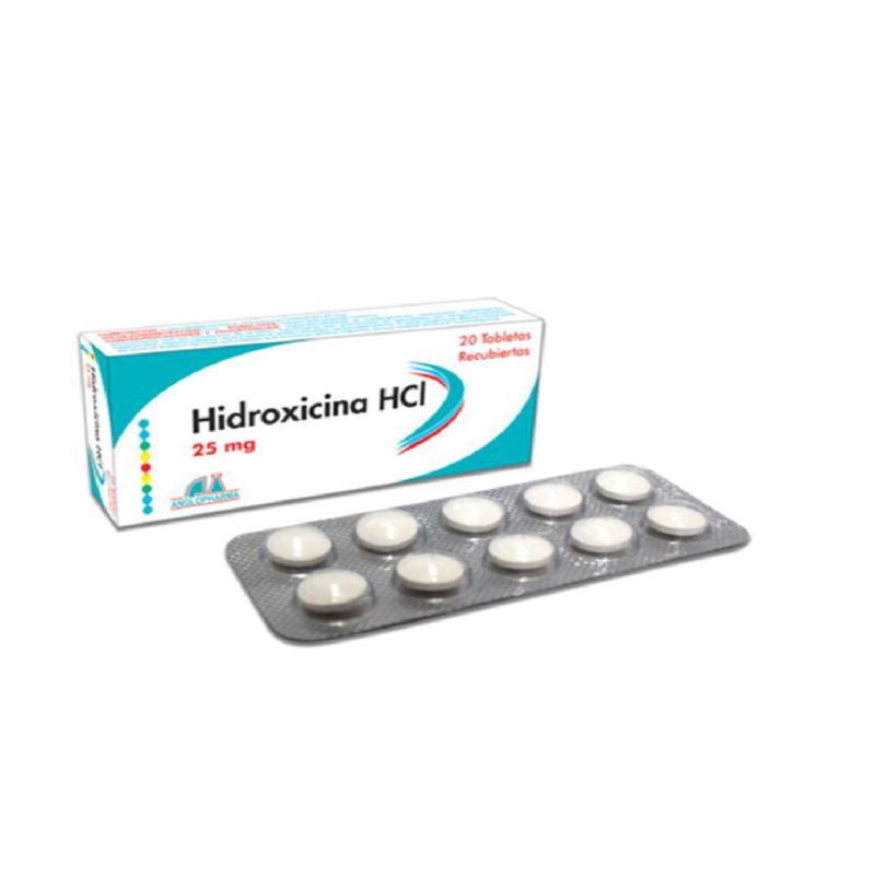 Hidroxicina 25 mg 20 Tabletas Anglopharma