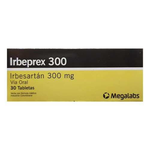 Irbeprex Irbesartan 300 Mg Caja X 30 Tabletas Megalabs