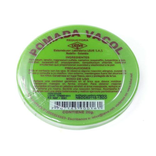 Pomada Vacol Original Caja X 20 Gr Lelve