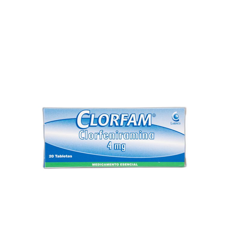 Clorfam Clorfeniramina 4 Mg x 20 Tabletas
