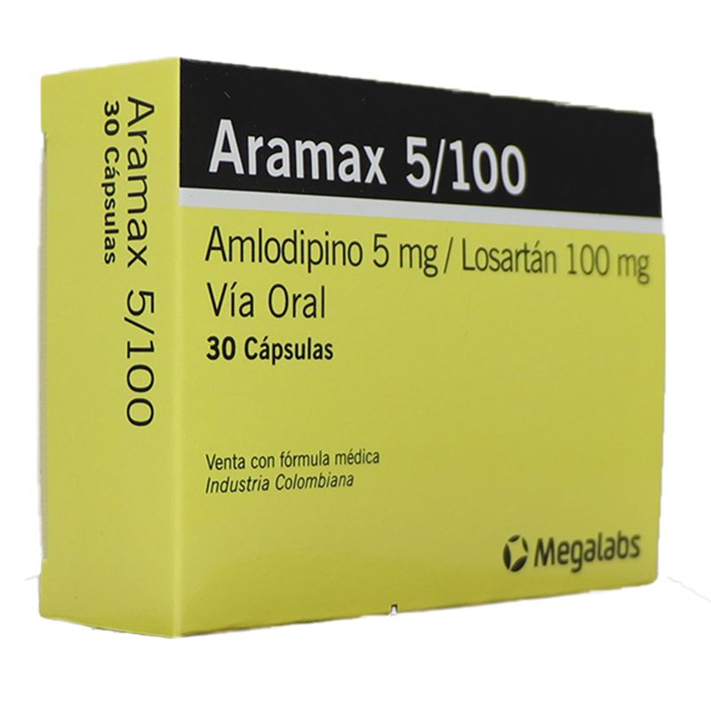 Aramax Losartán Amlodipino 30 Cápsulas