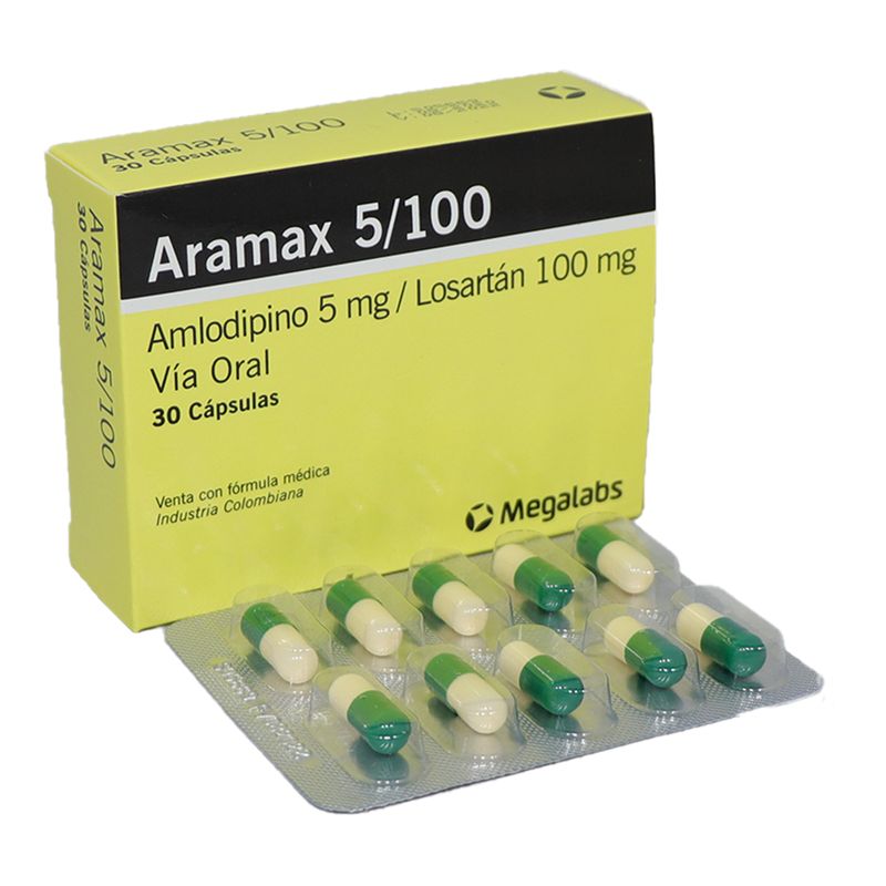 Aramax Losartán Amlodipino 30 Cápsulas