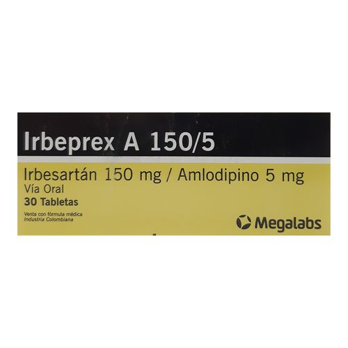 Irbeprex A Irbesartan 150 Mg Amlodipino 5 Mg Caja X 30 Tabletas Megalabs