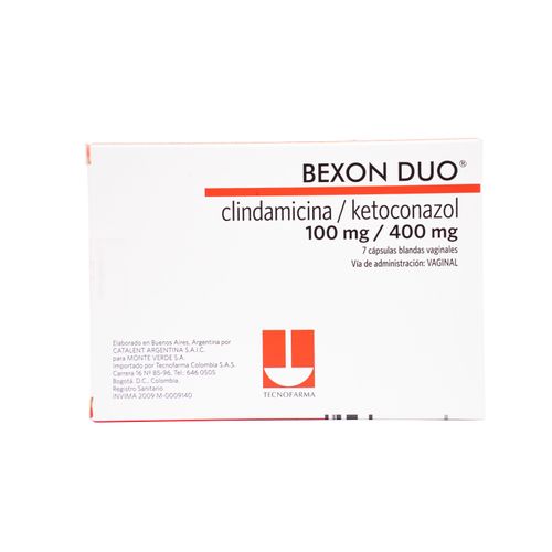 Bexon Duo Vaginal Clindamicina Ketoconazol 100/400M Caja X 7 Cápsulas Tecnofarma