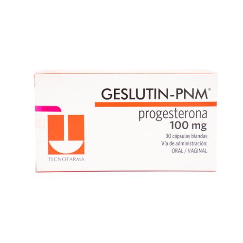 Geslutin Progesterona 100 Mg Caja X 30 Comprimidos Tecnofarma