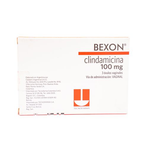 Bexon Clindamicina Fosfato 100 Mg Caja X 3 Óvulos Tecnofarma