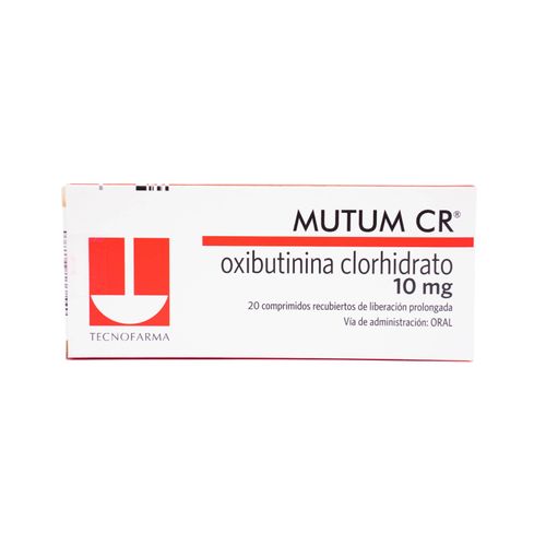 Mutum Cr 10 Oxibutinina Clorhidrato Caja X 20 Comprimidos Tecnofarma