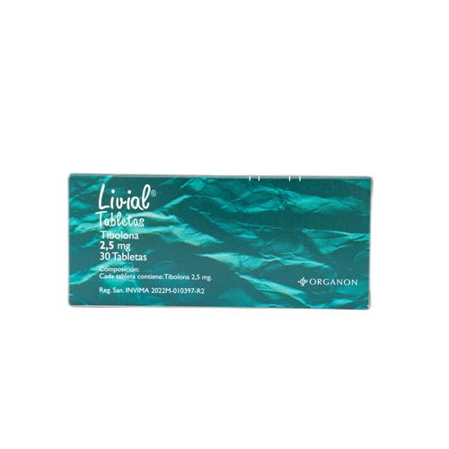 Livial Tibolona 2.5 Mg Caja X 30 Tabletas Organon
