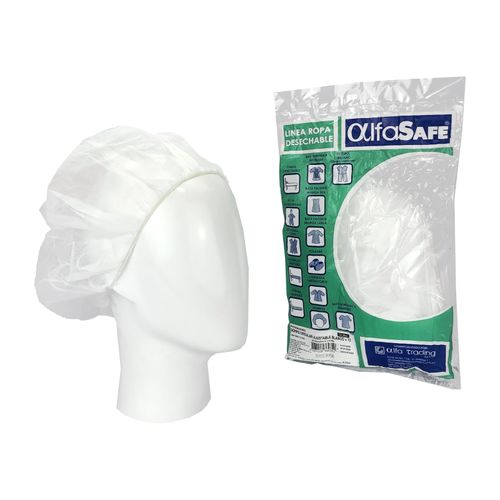 Gorro Desechable Blanco Bolsa X 12 Unidad Alfa