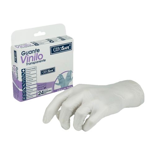 Guante Vinilo Transparente Talla 24 Unidades Alfa