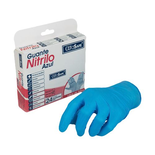 Guante Nitrilo Azul Talla M Caja X 24 Unidades Alfa