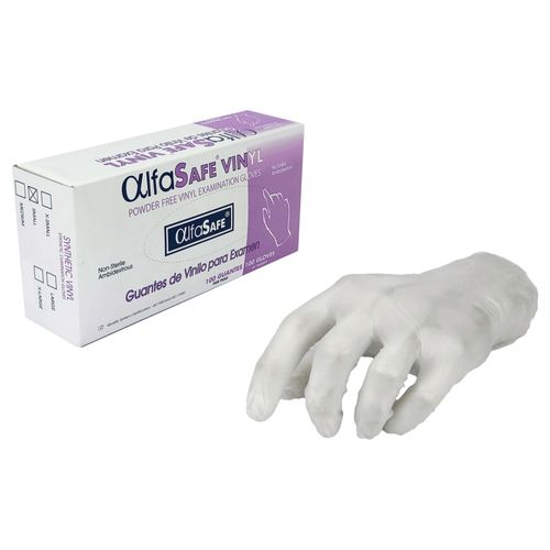 Guante Vinilo Transparente Talla S Caja X 100 Unidades Alfa