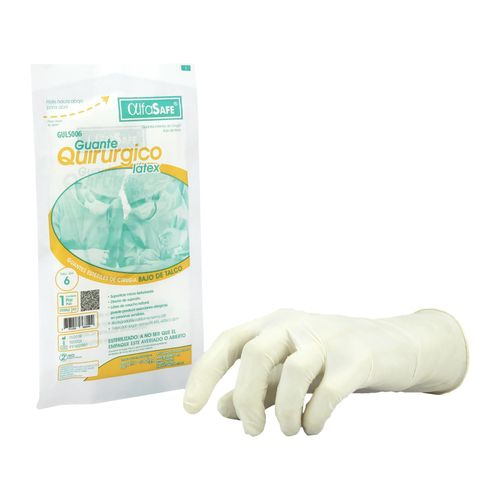 Guante Cirugía Esteril Talla 6 Bolsa X 1 Par Alfa