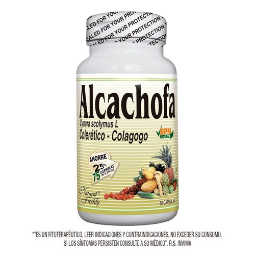 Alcachofa Ahorro 25% Frasco X 75 Cápsulas Dura Natural Freshly