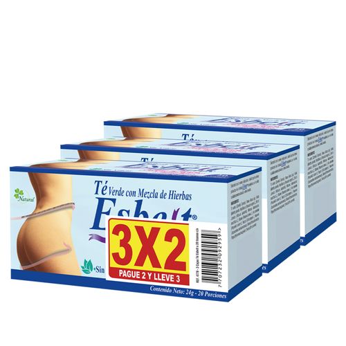 Esbelt Te Adulto Adelgasante Pague 2 Lleve 3 60 Sobres Natural Freshly