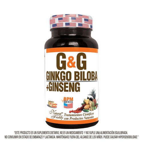 Ginkgo Biloba 40 Mg + Ginseng Frasco X 50 Comprimidos Natural Freshly