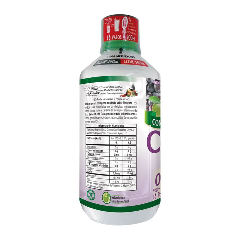 Colágeno Zinc Frasco X 500 Ml Natural Freshly