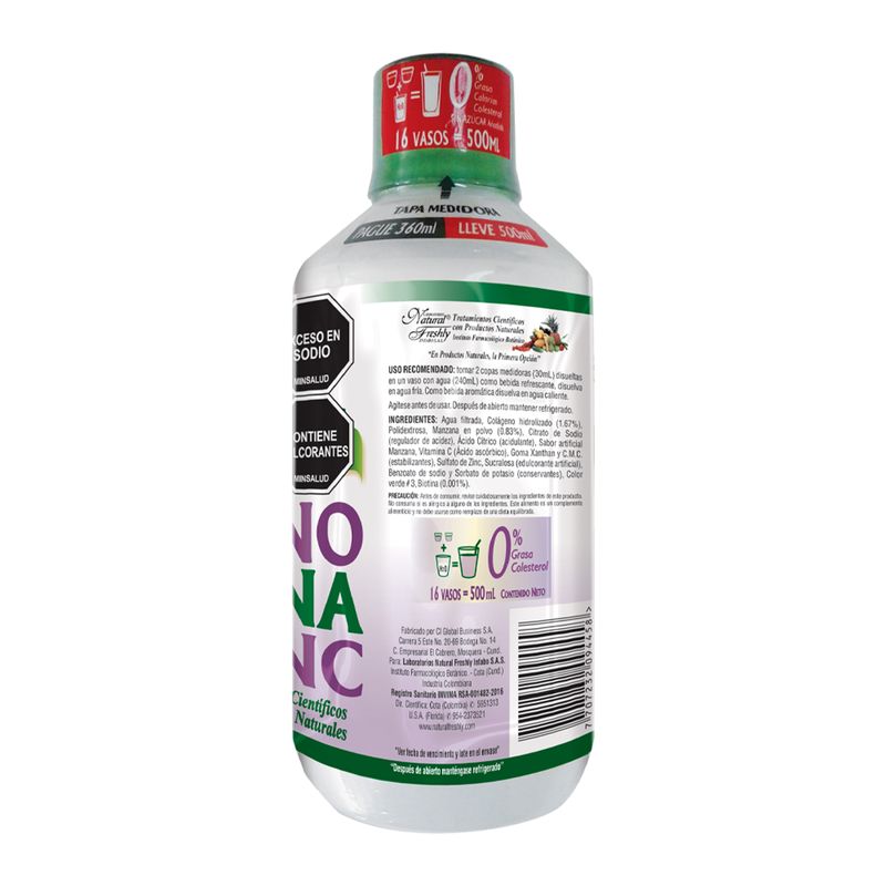 Colágeno Zinc Frasco X 500 Ml Natural Freshly