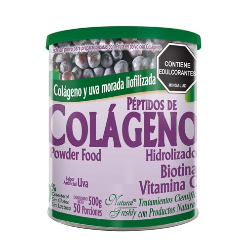Colágeno Hidrolizado Uva Frasco X 500 Gr Polvo Natural Freshly