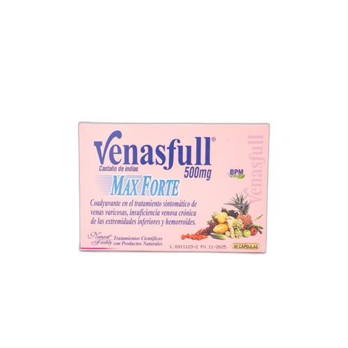 Venasfull Max Forte 500 Mg Caja X 60 Comprimido Ünguento Tópico Natural Freshly