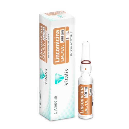 Lincomicina 300 Mg/1 Ml Inyectable Caja X 1 Ampolla Vitalis