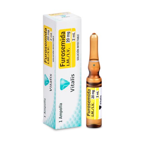 Furosemida 20 Mg /2 Ml Inyectable Caja X 1 Ampolla Vitalis