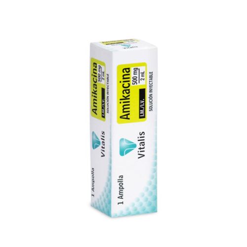 Amikacina 500 Mg/2Ml Inyectable Caja X 1 Unidad Vitalis