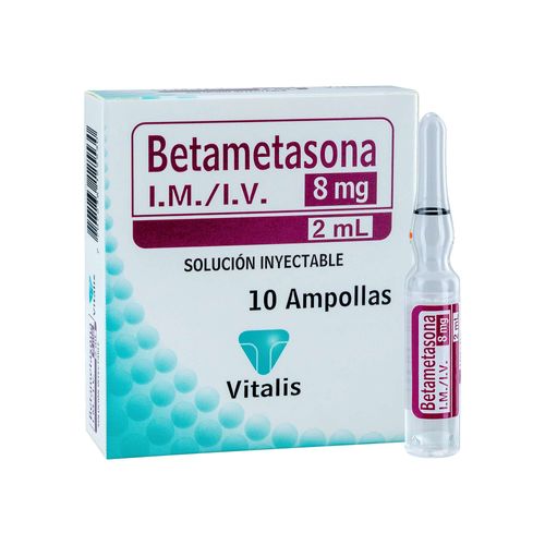 Betametasona 8 Mg/2 Ml Caja X 10 Ampollas Vitalis
