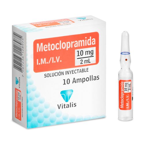 Metoclopramida 10 Mg/2 Ml Caja X 10 Ampollas Vitalis