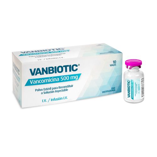 Vancomicina 500 Mg Vanbiotic Caja X 1 Ampolla Solución Inyectable Vitalis