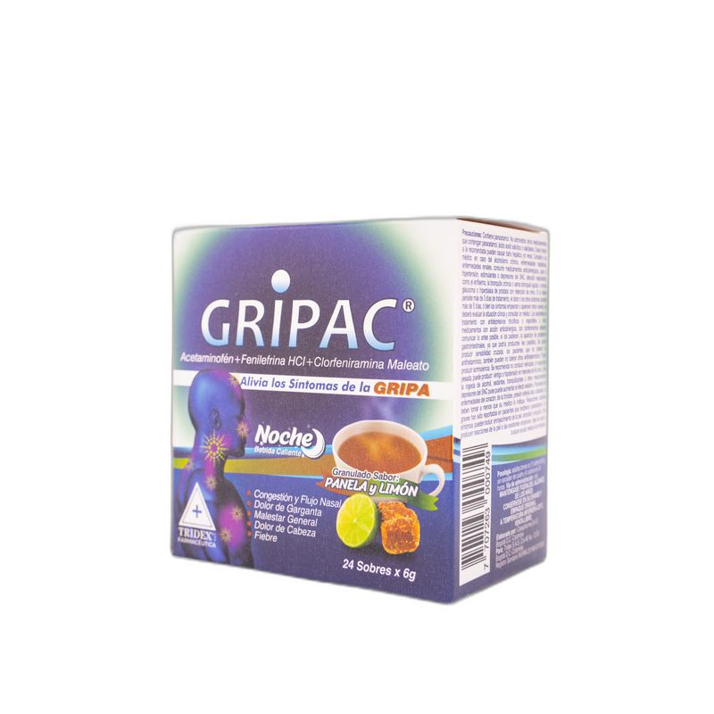 Gripac Noche Panela Limón x 24 Sobres