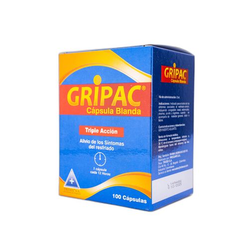 Gripac Triple Acción 500/5/2Mg Caja X 100 Cápsulas Tridex
