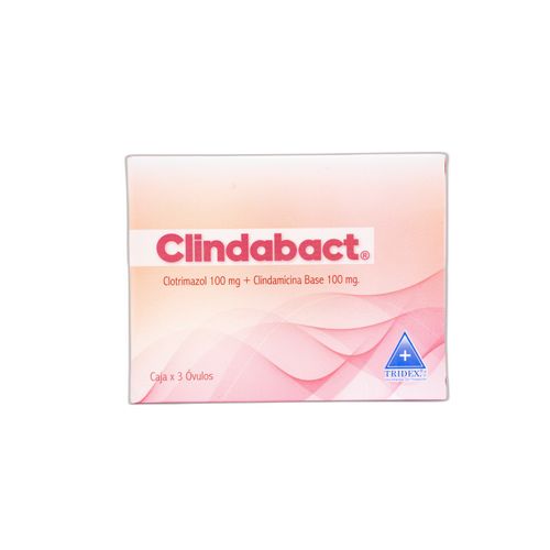 Clindabact Clotrimazol 100 Mg Clindamicina 100 Mg Óvulos Caja X 3 Unidades Tridex