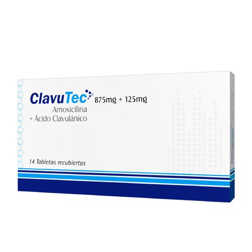 Clavutec Amoxicilina 875 Clavulánico 125 Caja X 14 Tabletas Bcn Medical
